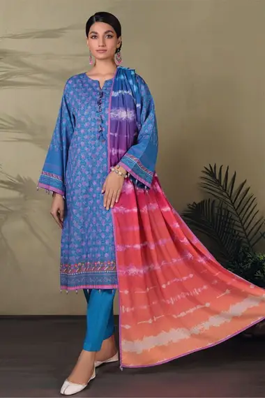 light weight khaddar digital printed by bonanza satrangi, Blue