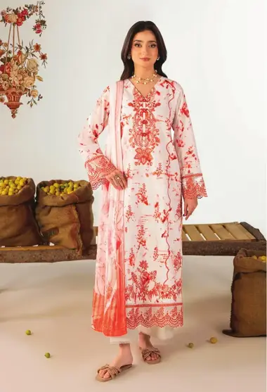 EMBROIDERED LILLY BY CELTS | LC - 05 by CELTS, DarkOrange