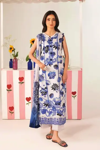 EMBROIDERED LILLY BY CELTS | LC - 08 by CELTS, Blue