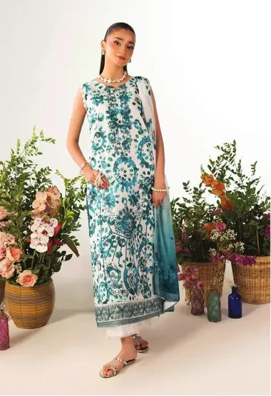 EMBROIDERED LILLY BY CELTS | LC - 04 by CELTS, LightSeaGreen