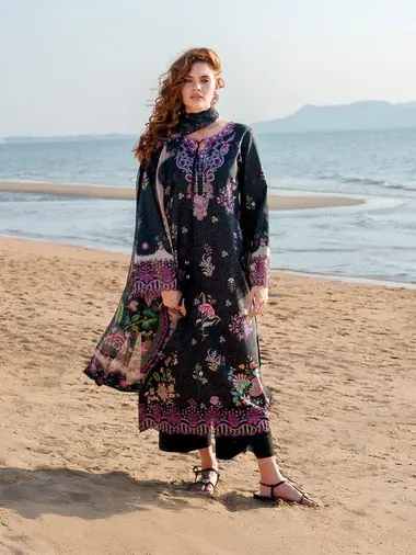 UNSTITCHED EMBROIDERED NIRVANA COLLECTION | KAYA by CINQ, Black