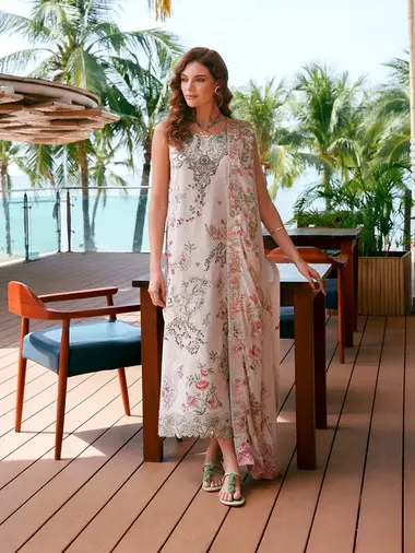 UNSTITCHED EMBROIDERED NIRVANA COLLECTION | SIA by CINQ, RosyBrown