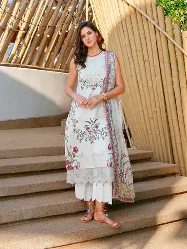 UNSTITCHED EMBROIDERED NIRVANA COLLECTION | AURA by CINQ, LightGray