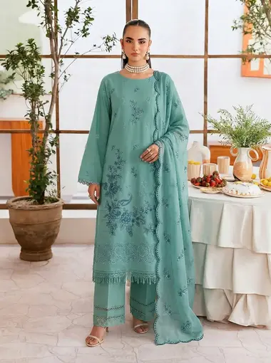 Embroidered Fancy Doria Lawn | Anarkali (Vol 4312) by FARIA, LightSeaGreen