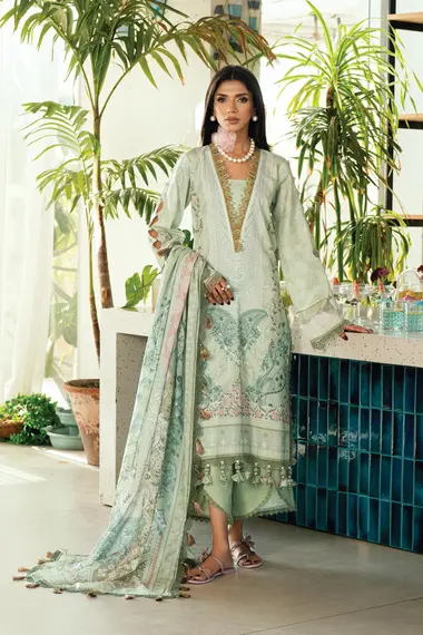 Urbane Printed Lawn Dupatta | 20937B by JADE, LightGreen