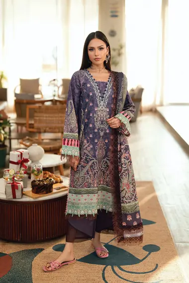 Urbane Printed Lawn Dupatta | 20936B by JADE, RebeccaPurple