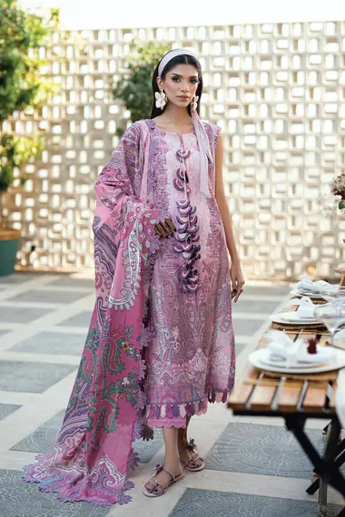 Urbane Printed Lawn Dupatta | 20932B by JADE, HotPink