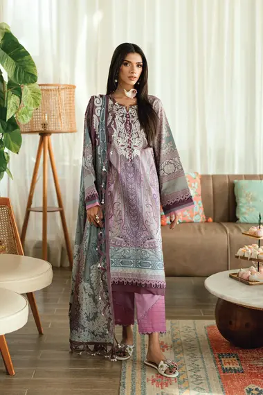 Urbane Printed Lawn Dupatta | 20934B by JADE, MediumPurple