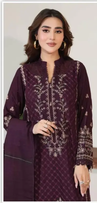 Unstitched Embroidered Elegent Jacquard | JW- 607 by JOHRA, Purple