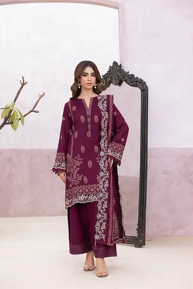 Unstitched Printed Embroidered |  LG-UB-0210-C by LAKHANY, Mulberry Wood