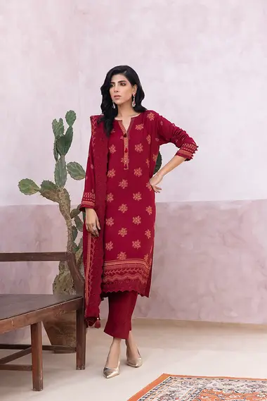 Unstitched Printed Embroidered  | LG-SG-0019-C by LAKHANY, Red