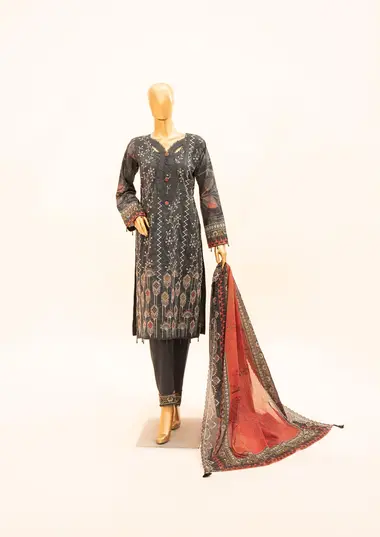 Embroidered Unstitched Lawn Collection Vol-6 by MEHAK, Black