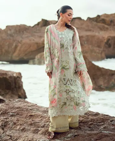 Unstitched Embroidered Gardenia By Nurèh | NSG-203 by NUREH, Beige