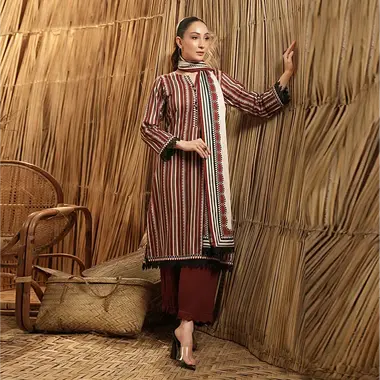 Unstitched printed Linen | SLV5-8 by REGALIA TEXTILE, Maroon