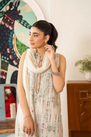Unstitched Embroidered Lawn Suit | D-05 by SANAM SAEED, DarkGrey