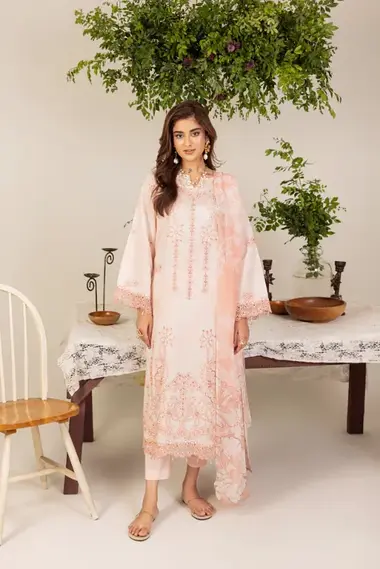 Unstitched Printed Lawn Suit | D-06 by SANAM SAEED, Pink