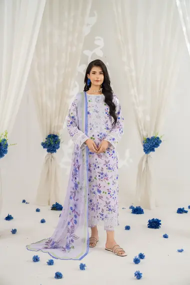 UNSTITCHED EMBROIDERED ZEAL COLLECTION | D09 by SANAM SAEED, MediumPurple