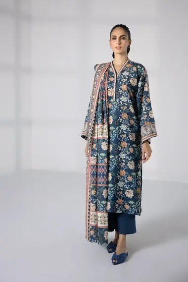 Unstitched Printed Lawn Suit | U3-DAYZ23V1-50WS by SAPPHIRE, Blue
