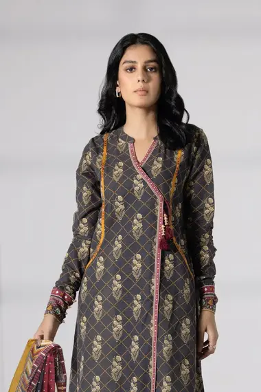 Unstitched Printed Lawn Suit | U2-DAYZ23V1-19WS by SAPPHIRE, Black