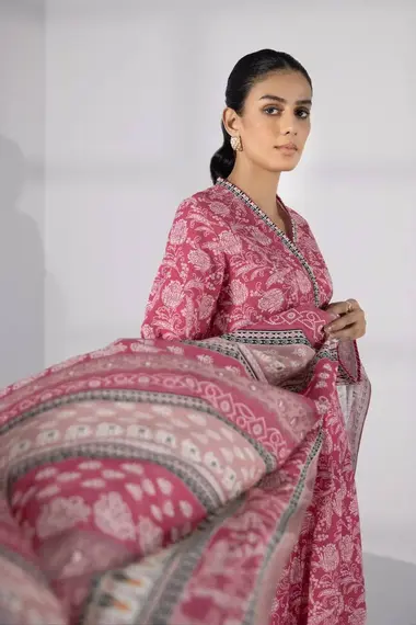 Unstitched Printed Lawn Suit | U3-DAYZ23V1-54WS by SAPPHIRE, HotPink