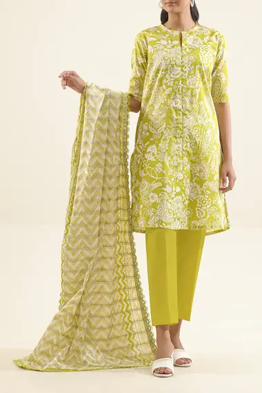 Unstitched Printed Lawn Suit | Jardin U05-25156-05A by SAYA, GreenYellow