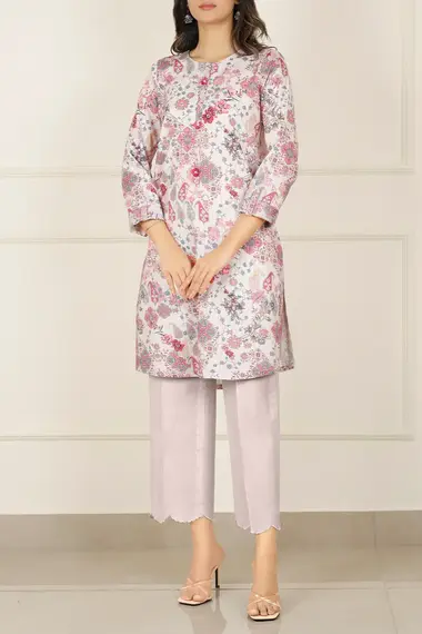 Unstitched Printed Suit | U01-25282-01A by SAYA, PeachPuff