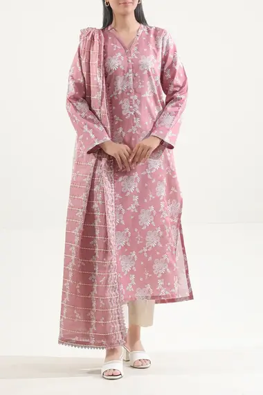 Unstitched Printed Lawn Suit | Jardin U05-25156-03A by SAYA, DeepPink