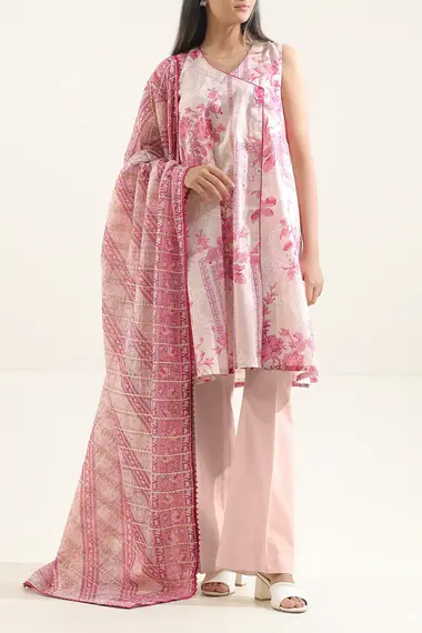 Unstitched Printed Lawn Suit | Jardin U05-25156-08A by SAYA, Pink