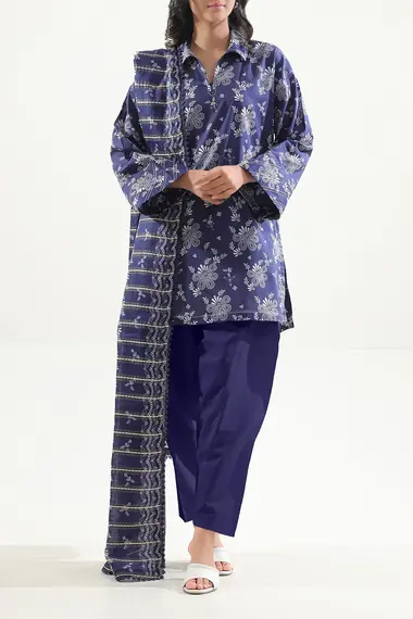 Unstitched Printed Lawn Suit | Jardin U05-25156-03B by SAYA, Blue