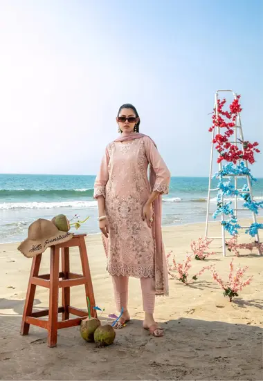 MANNAM Embroidered Stitched  Vol-II | D-4052 - Tawakkal by TAWAKKAL, LightPink