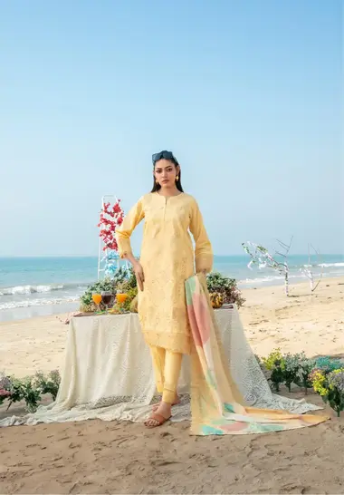 MANNAM Embroidered Stitched Vol-II | D-4052 - Tawakkal by TAWAKKAL, Yellow