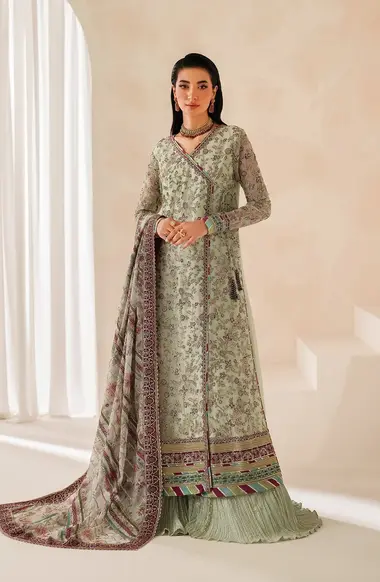 Embroidered Unstitched Formals Collection | 04-ZALEH - XF25NRH by XENIA, Green