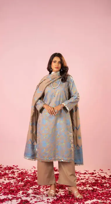 Unstitched Premium Jacquard Drop 5 Collection by ZESH TEXTILE, RosyBrown