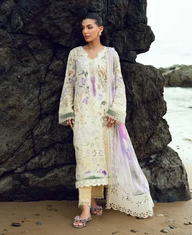 Unstitched Embroidered Gardenia By Nurèh | NSG-197 by NUREH, Beige