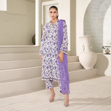 Unstitched Lawn PrintKari Vol-1 | PKV1-10 by REGALIA TEXTILE, MediumPurple