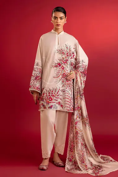 Unstitched Mahay Lawn 3 Piece Suit by SANA SAFINAZ, LightPink