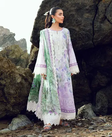 Unstitched Embroidered Gardenia By Nurèh | NSG-200 by NUREH, MediumPurple