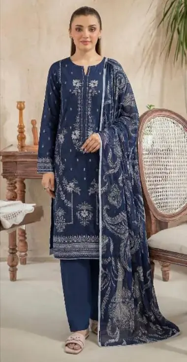 Embroidered Essentials Collection VOL- 618 by HUMDUM, DarkBlue