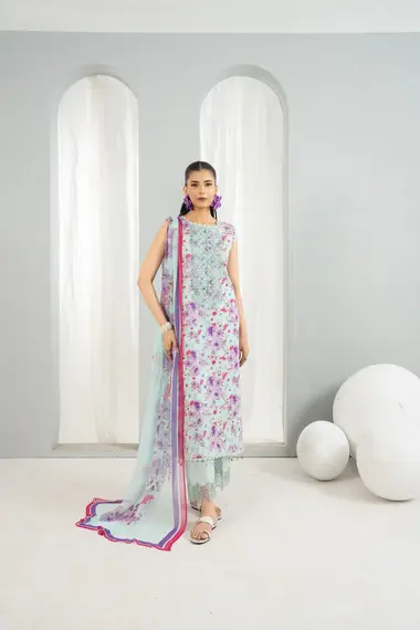 UNSTITCHED EMBROIDERED ZEAL COLLECTION | D06 by SANAM SAEED, LightSeaGreen