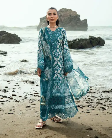 Unstitched Embroidered Gardenia By Nurèh | NSG-204 by NUREH, LightSeaGreen