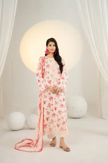 UNSTITCHED EMBROIDERED ZEAL COLLECTION | D08 by SANAM SAEED, LightPink