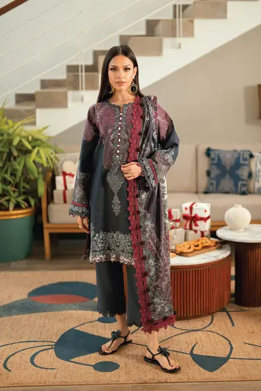 Urbane Printed Lawn Dupatta | 20938A by JADE, Black