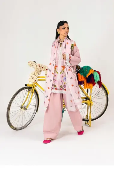 Unstitched Mahay Lawn 3 Piece Suit by SANA SAFINAZ, LightPink