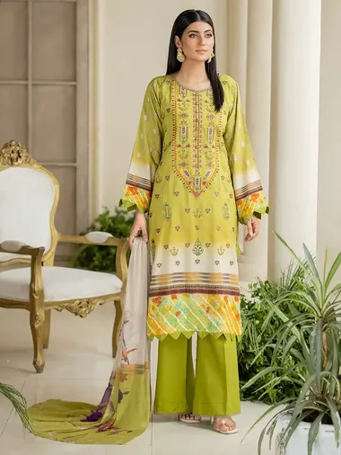 digital printed exclusive viscose embroidered by aalaya, Yellow