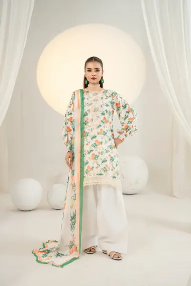 UNSTITCHED EMBROIDERED ZEAL COLLECTION | D02 by SANAM SAEED, White